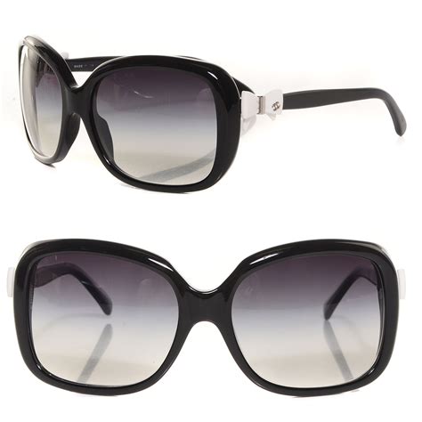 CHANEL CC Bow Sunglasses 5171 Black White.